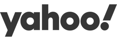 Yahoo logo in monochrome design